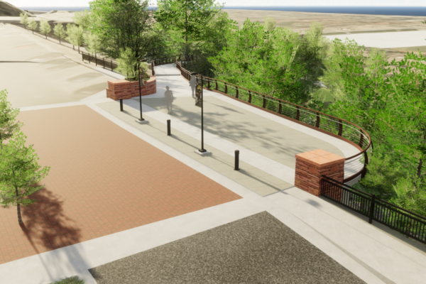 CU Boulder 23rd Street Bridge - South Landing Rendering