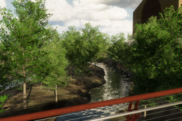 CU Boulder 23rd Street Bridge - Creek View Rendering